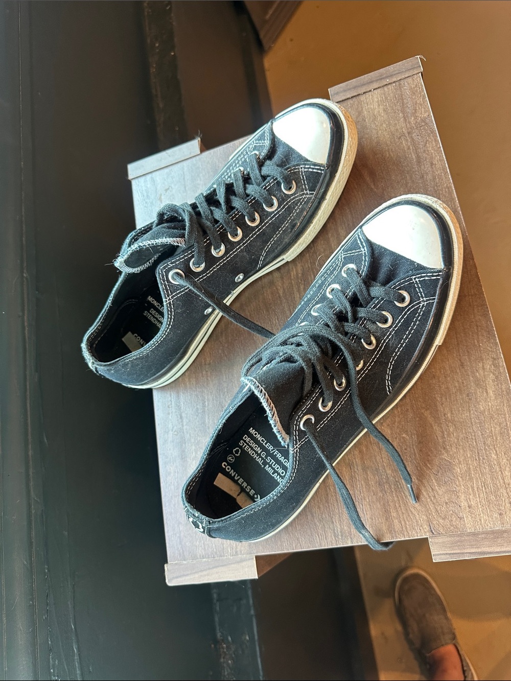Converse Black and White Low-Top Canvas Sneakers Moncler/Fragment- Milano